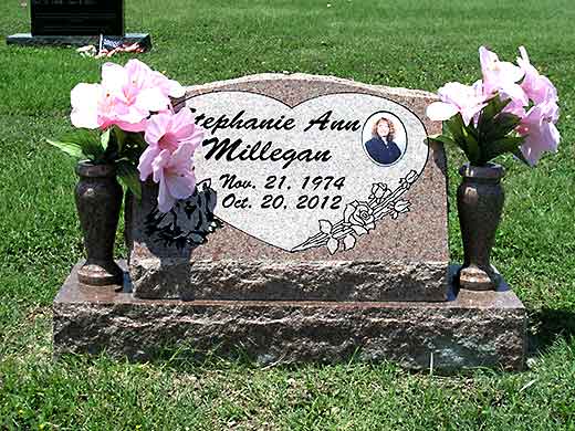 Slant Memorial Customized with personal portrait Slant Memorial Stone