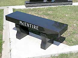 Black marble sandblasted custom bench Black marble customized bench
