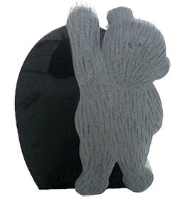 Teddy Bear Back without Base Stone Teddy Bear Stone Back